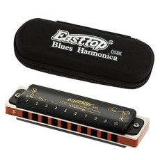 이스트탑 하모니카 T008K 디오토닉 C조 10홀 초보자용 블루스, 블랙 F톤