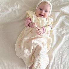 불로홈 아기 신생아 사계절 거즈 잠옷 수면조끼 실내복