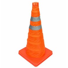 伸縮三角錐 70cm 便攜式摺疊路標 反光圓錐 警示柱 升降式應急路, 1個, 45公分不帶頂燈