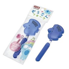 ZOSAN 可愛大象造型兒童叉子附盒裝，安全材質，外出野餐必備, 藍, 1個