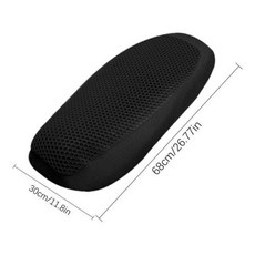 오토바이 젤 시트 쿠션 통기성 단열 에어 패드 커버 미끄럼 방지 자외선 차단 충격 흡수 사계절, 3) Black L