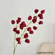 1pc 인공 식물 나무 분재 작은 시뮬레이션 냄비 테이블 장식품 홈 정원 가짜 꽃, 01 CHINA, 02 Red