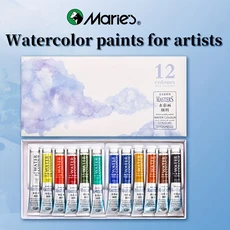 마리의 12색 수채화 세트 9ml/0.3oz 튜브 그림용 물감 예술가를 위한 일러스트레이션, 01 12 Colors