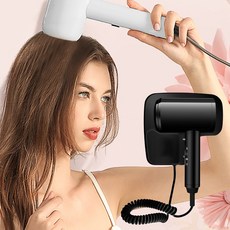 Kiboer 헤어 드라이기 휴대용 드라이기 대풍량 항온 케어 소음 감소 디자인 무공 설치 속건, 블랙