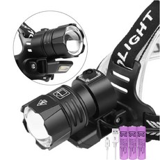 빅세일 XHP90 헤드랜턴 COB led 라이트 후레쉬 해루질 캡라이트 낚시 등산, 1개, xhp90헤드랜턴+배터리3000mah3개