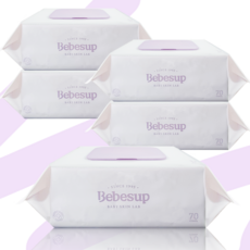 베베숲 프리미어 물티슈 캡형, 70g, 70매, 5개