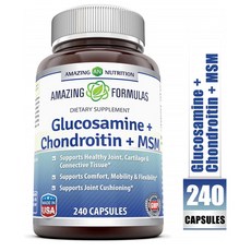 Amazing Nutrition Glucosamine Chondroitin MSM 어메이징 뉴트리션 글루코사민 콘드로이틴 MSM 240캡슐, 알약/캡슐, 1세트, 240정