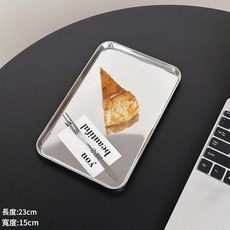 不鏽鋼長方形託盤 23x15cm 韓式ins風點心蛋糕盤, 韓式長方盤 小號, 1個