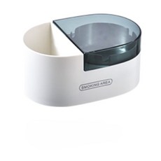 多功能壁掛式煙灰缸，附帶置物空間，簡約時尚設計，易於清潔, 白+透藍, 1個