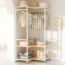 하이피러브 속깊은 확장 튼새맞춤 드레스룸 서랍형 시스템 행거, 화이트(코너형)