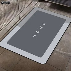 DFMEI 浴室地墊吸水防滑墊子衛生間廁所門口軟硅藻泥洗手間速幹腳墊地毯, 1個, 灰藍色HOME