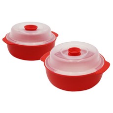 니드앤니드 2019년형 전자렌지 찜기 V2, 레드, 1세트