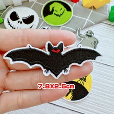 皮卡布 萬聖節刺繡布貼 骷魯頭布貼 燙布貼 裝飾小物 Patch, 1個, 7號 (熱熔膠款)