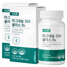근육 신경 이완 에 좋은 알약 글루콘산 산화 마그네슘 350mg 비타민 B6 영양제 정, 90정, 2박스