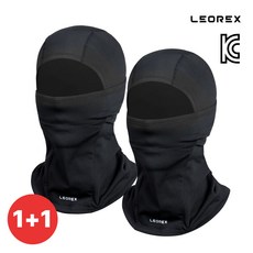 레오렉스 1+1 겨울 라이딩 스키 방한 마스크 기모 바라클라바 밀착형 후드 넥워머, 2개, 블랙