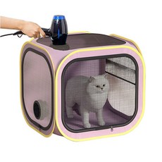 Allilio 반려동물 샤워 드라이 박스 접이식 초경량 고양이 소형견 전용, 1개, 보라색, 50*50*50cm