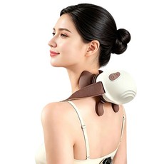 웨어러블 무선 목 어깨마사지기 저소음 강력 다리 마사지 기능 온열 목디스크안마기, 흰색, Klym-s9