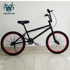 스포츠 자전거 묘기자전거 BMX 쇼 스턴트 바이크 BMX자전거 스트리트 곡예, 블랙 레드, cm, 1개