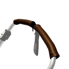 유모차 핸들 커버 손잡이 안전가드커버 가죽 커버 웨건 팔걸이 보호 케이스, dark brown short, 1개