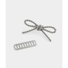 퀼트스타 트위스트 리본 금속라벨 세트, 1개, 실버