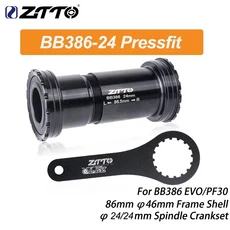 ZTTO MTB 로드 바이크 BB386 프레스핏 바텀 브래킷 세라믹 스틸 베어링 BB (22mm 24mm 30mm 크랭크셋 DUB 2, 11 BB386-24 BK-Tool