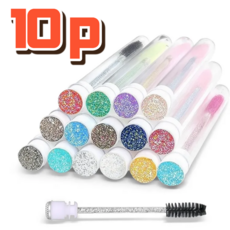 스타일포유 케이스 속눈썹 마스카라 브러쉬, 10개, 혼합색상