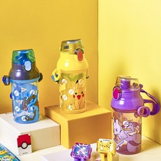 홈앤키즈 포켓몬스터 키즈 앵커 원터치 어깨끈 미니 물통 360ml 피카츄 포켓몬 뮤츠 메가리자몽X 유아 어린이 어린이집 유치원 초등학생 물병 단체선물, 원터치어깨끈미니물통_뮤츠, 1개, 원터치어깨끈미니물통_뮤츠