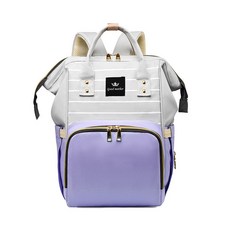 防潑水大容量雙肩媽咪包 多功能媽媽包/母嬰包, 紫色