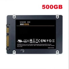 레노버 SSD 880 EVO 내장 솔리드 스테이트 드라이브 하드 디스크 노트북 컴퓨터 PC PS4 PS5 용 SATA 3.0 ML, 없음, 1) 500GB, 1개
