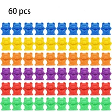 어린이 계산 및 분류 장난감 세트 레인보우 0 베어 2 트위저 미세 운동 기술 학습 감각 교육, 02 0pcs bears