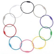 컬러 와이어 키링 15cm 스크류 키홀더 열쇠고리 수하물택 가방고리, 그린