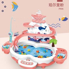 《菲比尋常》1567-9 釣魚英雄 兒童益智早教電動釣魚玩具池, 粉色, 1個