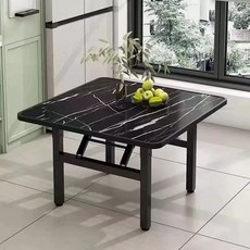 접이식 밥상 원목 노트북 테이블 이동식 원룸용 견고한, 1인용, 스톤 60x60x52