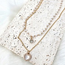 여성반지 레이어드 목걸이 두줄 패션 포인트 쇄골