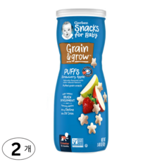 거버 퍼프 Gerber Puffs 8개월 이상 딸기 사과맛, 42g, 2개, 딸기 사과 맛