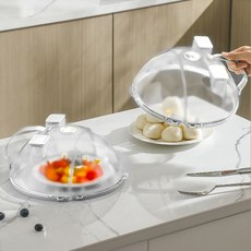 존글로벌 전자레인지 푸드 튀김방지 덮개, 화이트, 1개