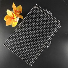 精選優品 304不鏽鋼燒烤網，食品級烤箱網，加粗加密戶外烤肉網，烘焙冷卻瀝油多用途, 1個, 長36.5厘米x寬23.5厘米, 長36.5厘米x寬23.5厘米