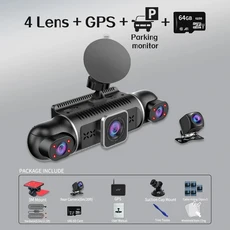 와이파이 GPS 24시간 주차 모니터링 차량용 블랙박스 4렌즈 FHD 1080P 야간 타코그래프 64GB 360도 °, 02 AW2P-4ch GPS 24H 64G