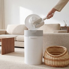 울트라웨이브 고양이 배변 악취차단 쓰레기통 배변통 실링캣, 1개, 화이트