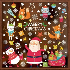 봄 여름 창문 부착 Hello Spring 스티커 튤립 꽃 나비 새 양면 데칼 97개 홈 스쿨 사무실 유리 문 장식용, 크리스마스 곰