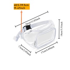 투명 허리 가방 방수 패션 가슴 가방, 1개, 화이트