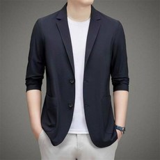 男士涼感休閒西裝外套 夏季薄款防曬抗UV, 無具體規格, 藏青色