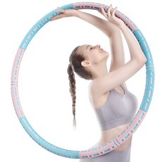 MFT 10세대 실내 스마트 훌라후프 2.5kg 뱃살 지압 다이어트, 푸른 색 + 핑크색, 1개
