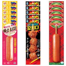 [다만세푸드] 의성마늘프랑크5+매콤함에꼬치다5+톡소시지5 /편의점 후랑크 핫바 소세지, 1개