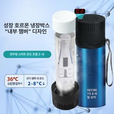 휴대용 인슐린 보관 케이스 냉장 디스펜서 쿨러 통 E68일반 배터리 플러그겸용, 진파랑 스탠다드, 1L