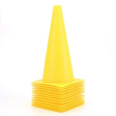 12인치 교통 훈련 콘 플라스틱 안전 주차 축구 농구 훈련 야외 스포츠 활동 및 축제 이벤트를 위한 민첩성 필드 마커 콘 - 6가지 색상, Yellow Set of 12