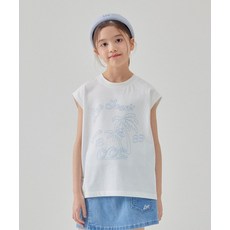 가볍고 편안하고 활동적인 리 키즈 Lee KIDS 민소매 원포인트 그래픽 티셔츠 화이트 LK2502SL01WH 반팔티 맨투맨 후드집업