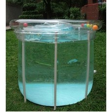 北投區 升降嬰兒泳池 80*78 超清晰環保全透明 16支架 折疊式 大人成人小孩 充氣浴缸澡盆 嬰兒游泳池 泡澡桶, 1個