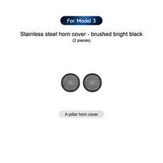 쿠쿠스토어 테슬라 모델 3 2021-2022 자동차 액세서리 프론트 칼럼 루프 혼 후드 스피커 커버 사운드 장식, 08 Brh bright black 2