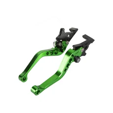 125cc 오토바이용 범용 알루미늄 브레이크 및 클러치 레버 - CNC 듀얼 디스크 교체 핸들1쌍 세트, 01 녹색